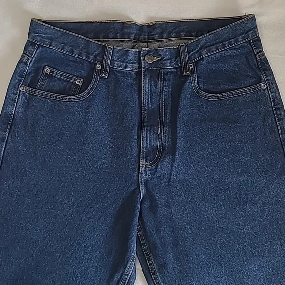 NEW Men's Relaxed Fit Denim Jeans Dark Wash Member's Mark 34/30 Durable Heavy Wt - Picture 3 of 9